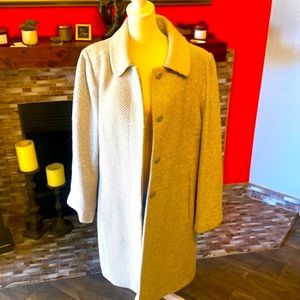 Talbots Classic Styled Baby Blue and white Coat